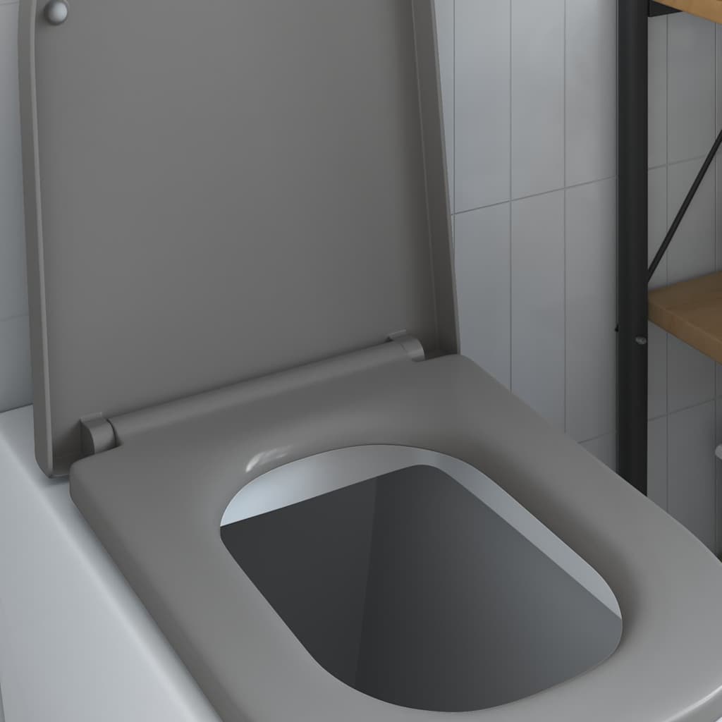 Sedile del WC con rilascio rapido Grigio 44.5 x 35 x 3.6 cm