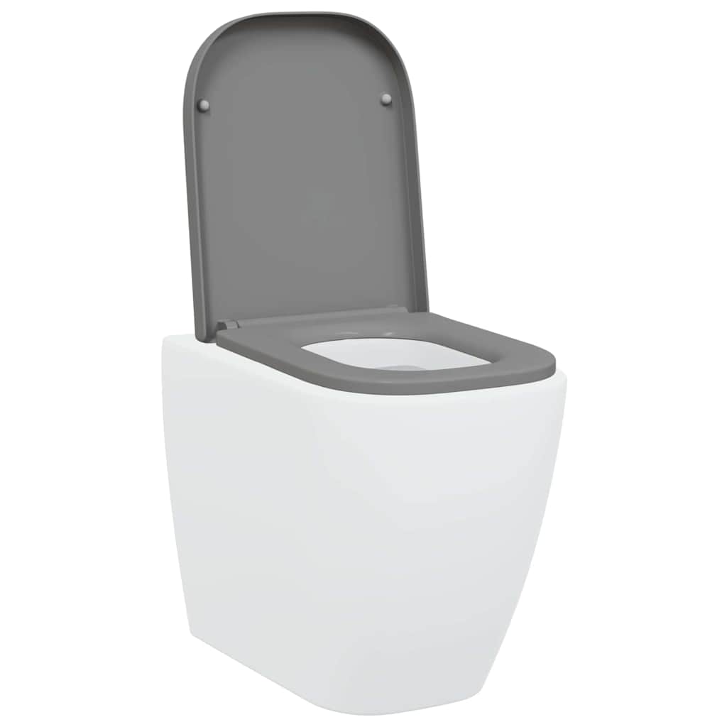 Sedile del WC con rilascio rapido Grigio 44.5 x 35 x 3.6 cm