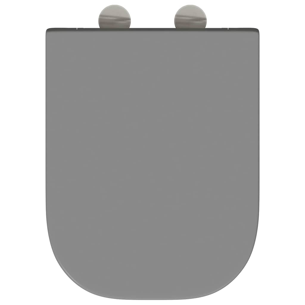 Sedile del WC con rilascio rapido Grigio 44.5 x 35 x 3.6 cm