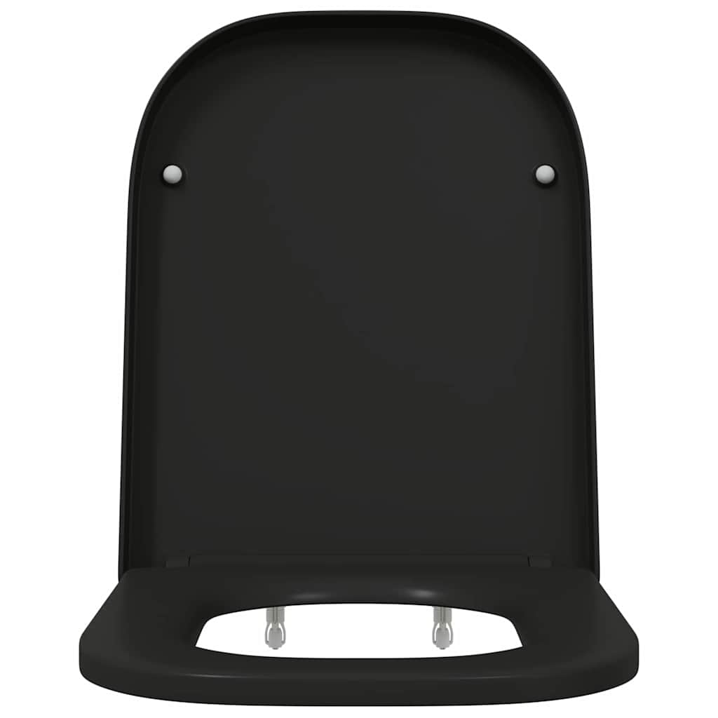 Sedile del WC con rilascio rapido Nero 44.5 x 35 x 3.6 cm