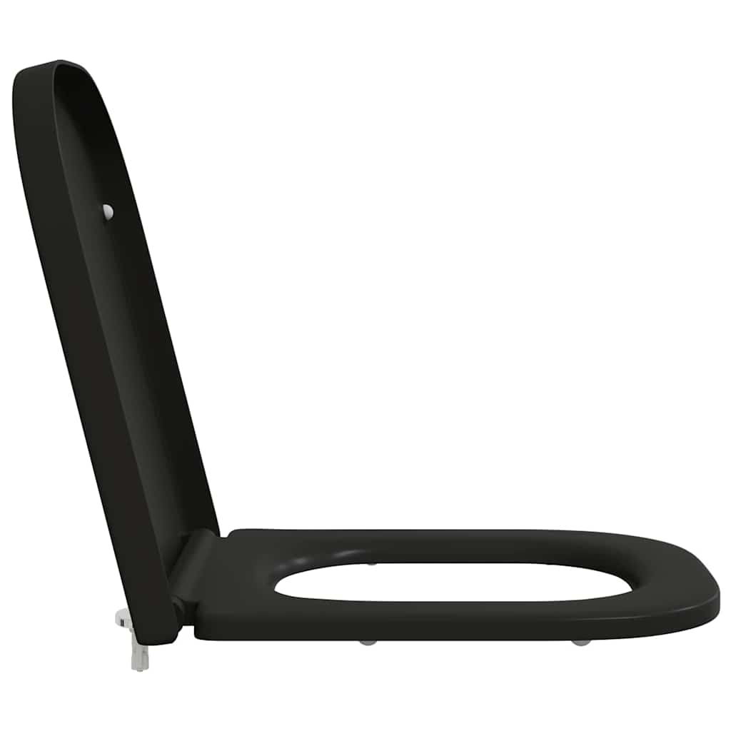 Sedile del WC con rilascio rapido Nero 44.5 x 35 x 3.6 cm