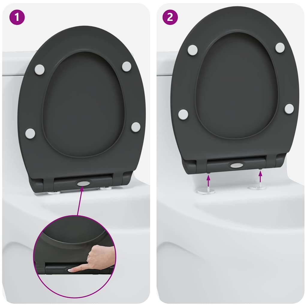 Sedile del WC con rilascio rapido Antracite