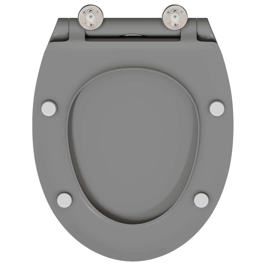 Sedile del WC con rilascio rapido Grigio 45.5 x 37.5 x 3.8 cm