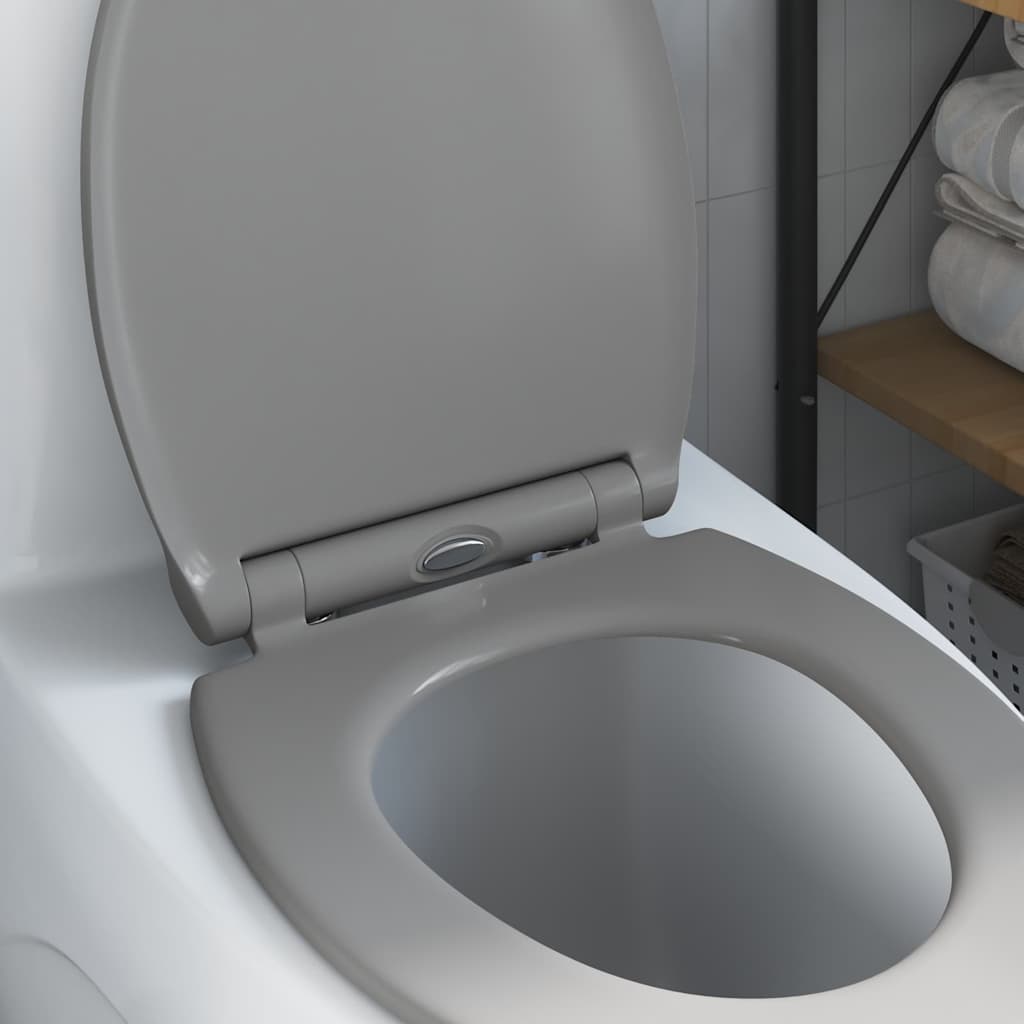 Sedile del WC con rilascio rapido Grigio 45.5 x 37.5 x 3.8 cm