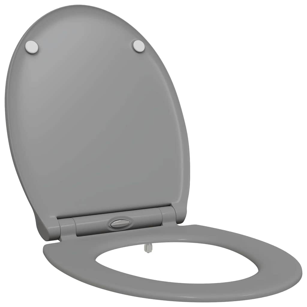 Sedile del WC con rilascio rapido Grigio 45.5 x 37.5 x 3.8 cm