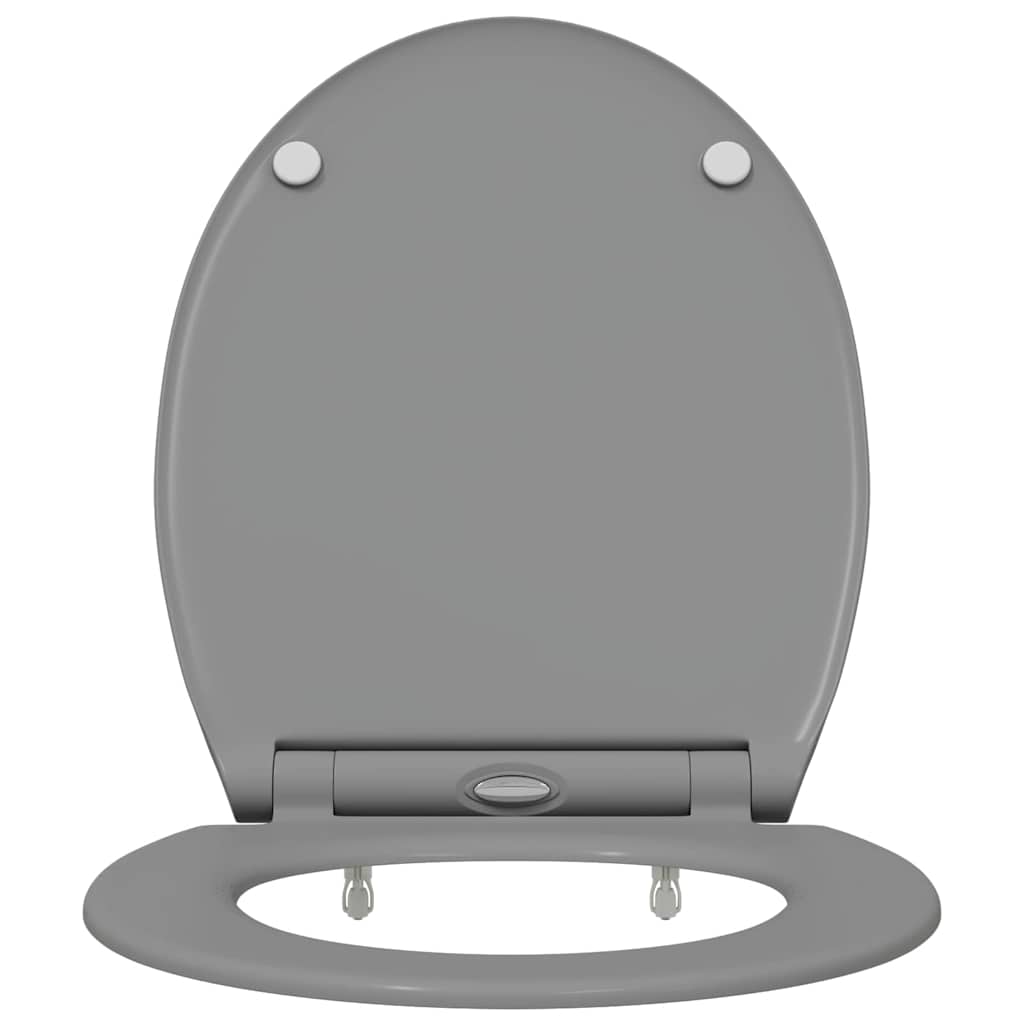 Sedile del WC con rilascio rapido Grigio 45.5 x 37.5 x 3.8 cm