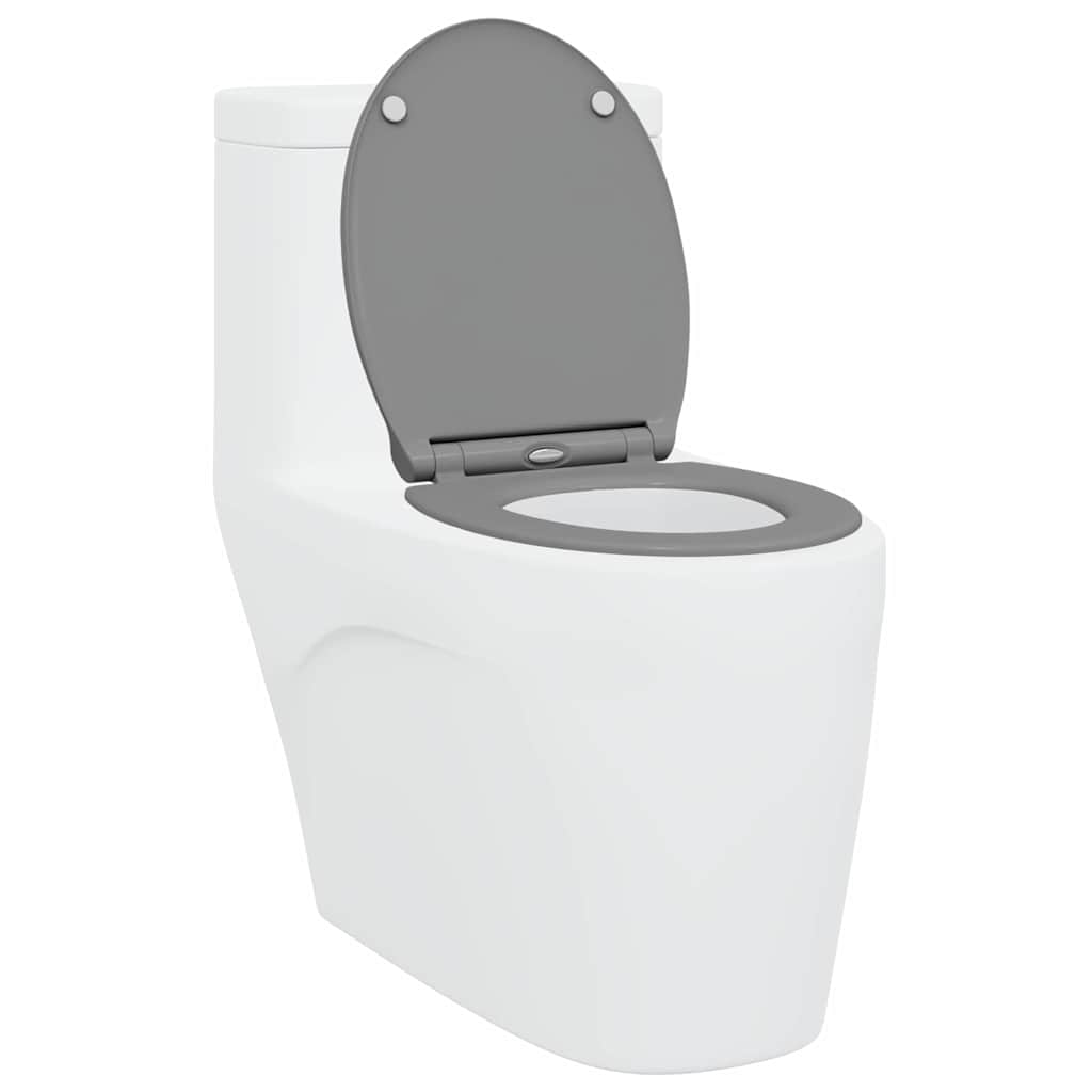 Sedile del WC con rilascio rapido Grigio 45.5 x 37.5 x 3.8 cm