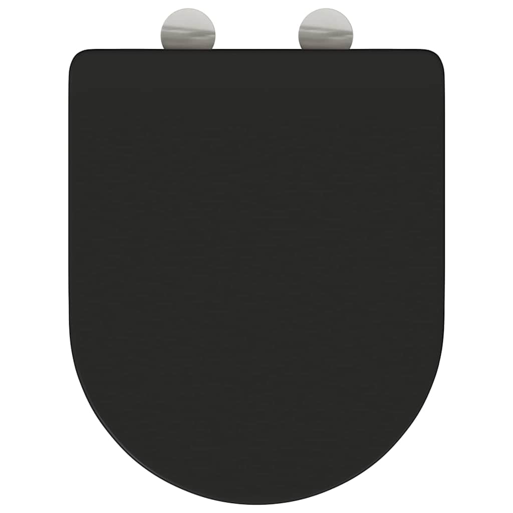 Sedile del WC con rilascio rapido Nero 44 x 36.4 x 3.4 cm