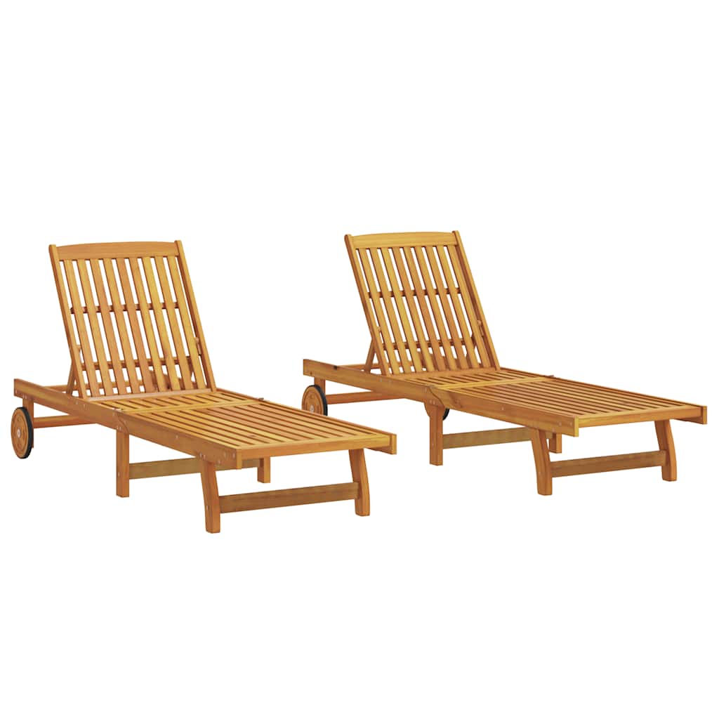 Lettini Prendisole 2pz in Legno Massello di Acacia - homemem39