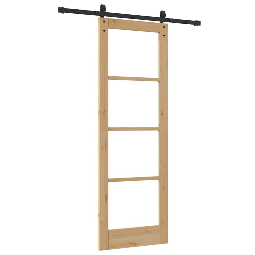 Porta Scorrevole ORKDAL Marrone 73.5 x 211 cm Legno e metallo