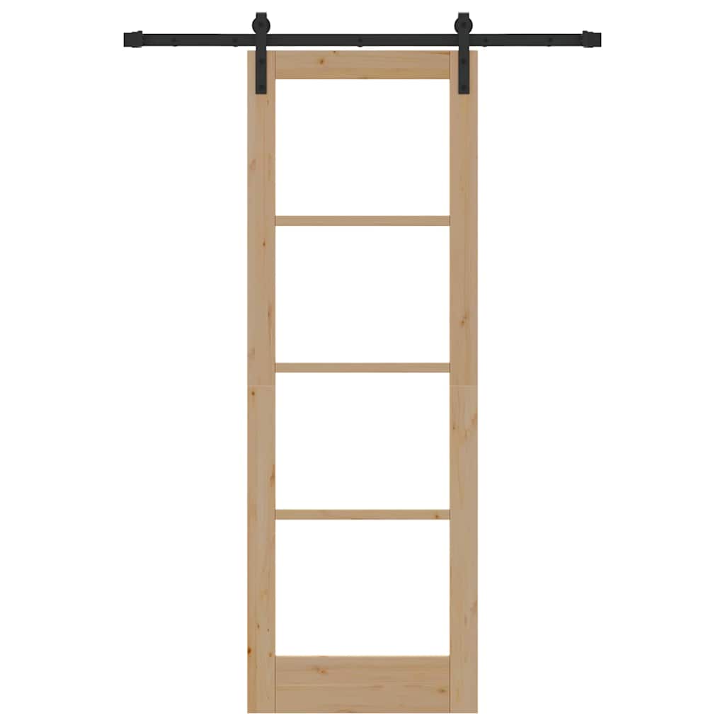 Porta Scorrevole ORKDAL Marrone 73.5 x 211 cm Legno e metallo