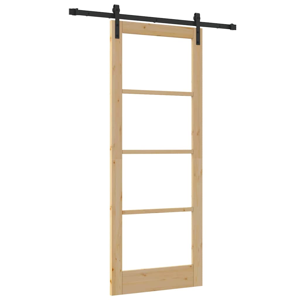 Porta Scorrevole ORKDAL Marrone 83 x 211 cm Legno e metallo
