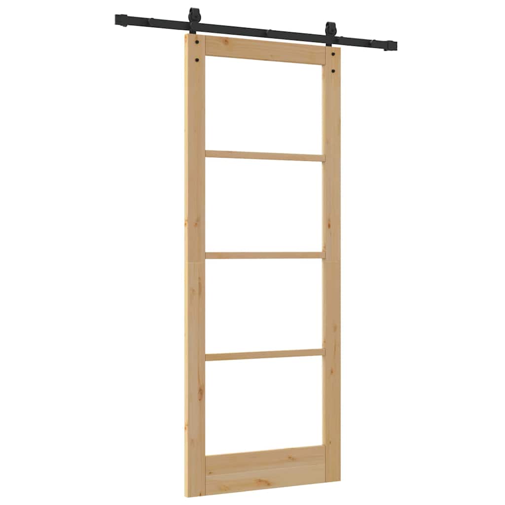 Porta Scorrevole ORKDAL Marrone 83 x 211 cm Legno e metallo
