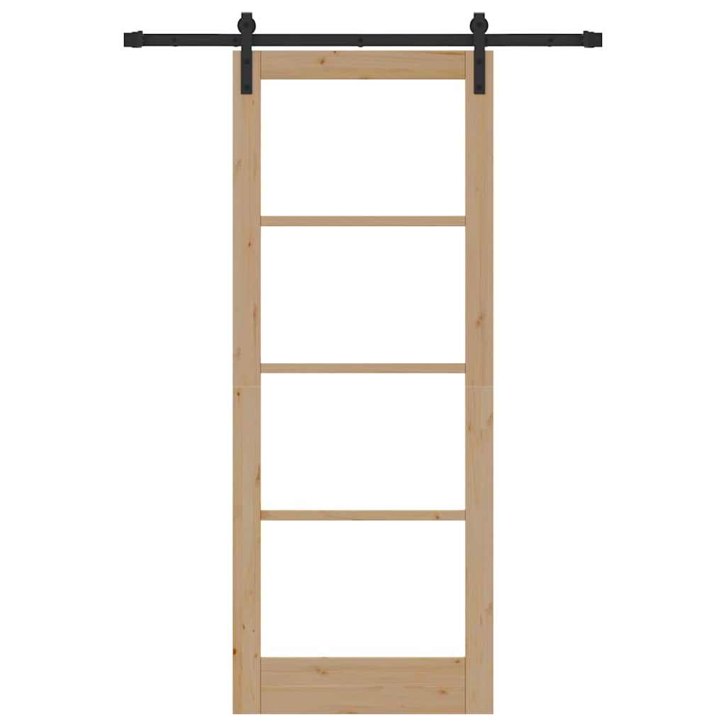 Porta Scorrevole ORKDAL Marrone 83 x 211 cm Legno e metallo
