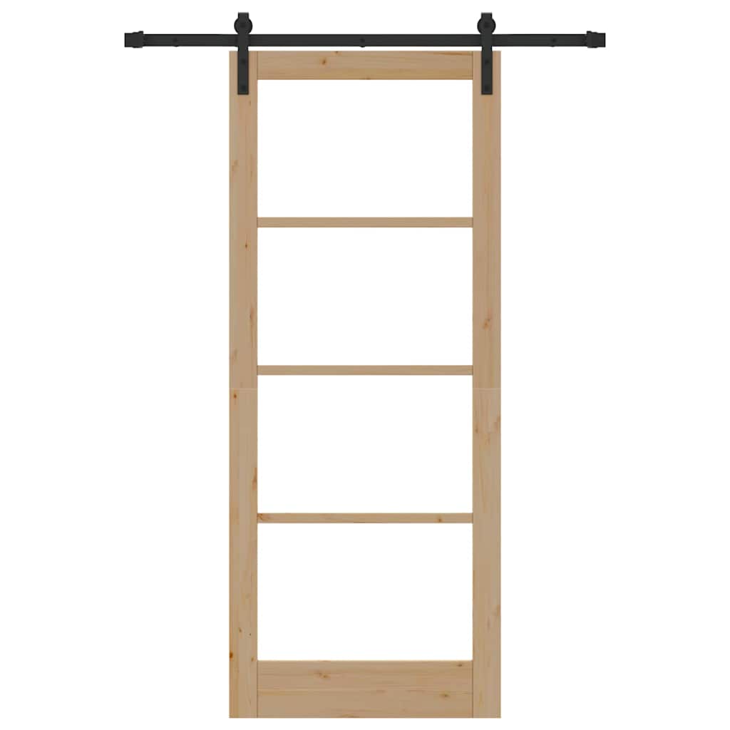 Porta Scorrevole ORKDAL Marrone 86 x 211 cm Legno e metallo