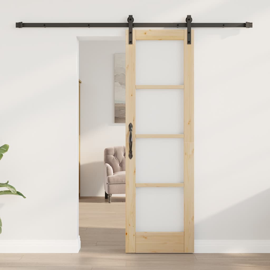 Porta Scorrevole ORKDAL Marrone 61 x 198.5 cm Legno e metallo