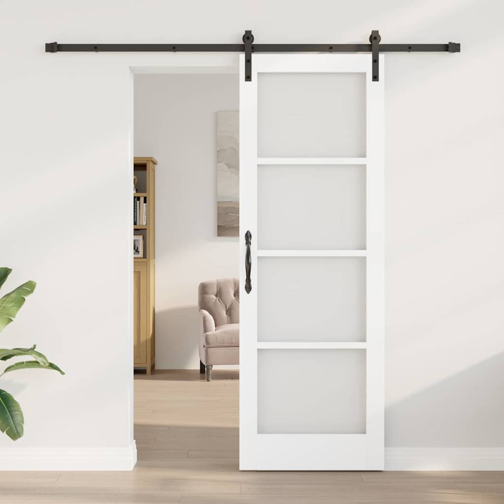 Porta Scorrevole ORKDAL Bianco 73.5 x 211 cm Legno e metallo