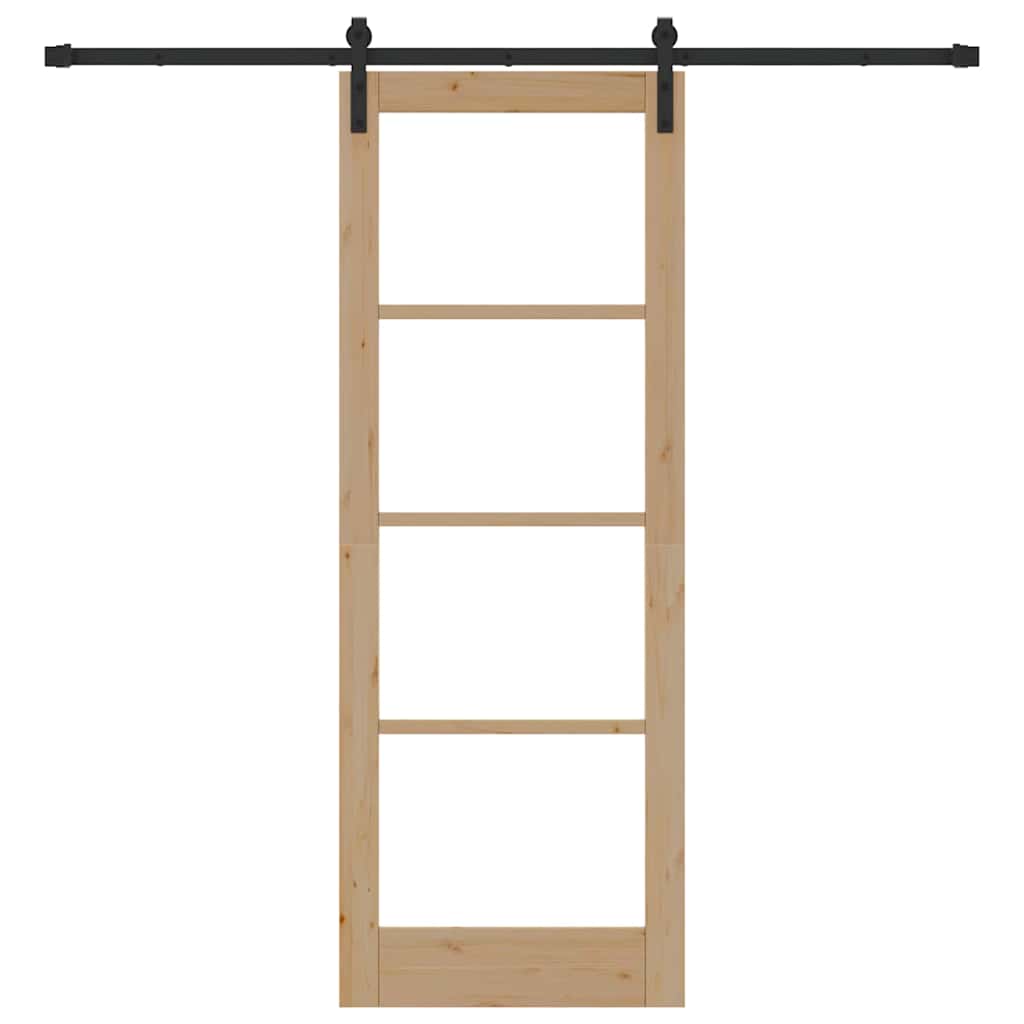 Porta Scorrevole ORKDAL Marrone 78 x 211 cm Legno e metallo