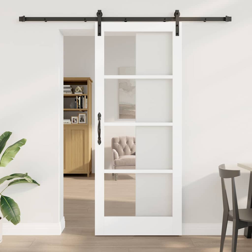 Porta Scorrevole ORKDAL Bianco 86 x 211 cm Legno e metallo