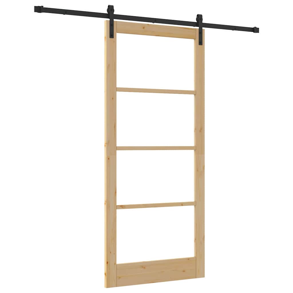 Porta Scorrevole ORKDAL Marrone 93 x 211 cm Legno e metallo