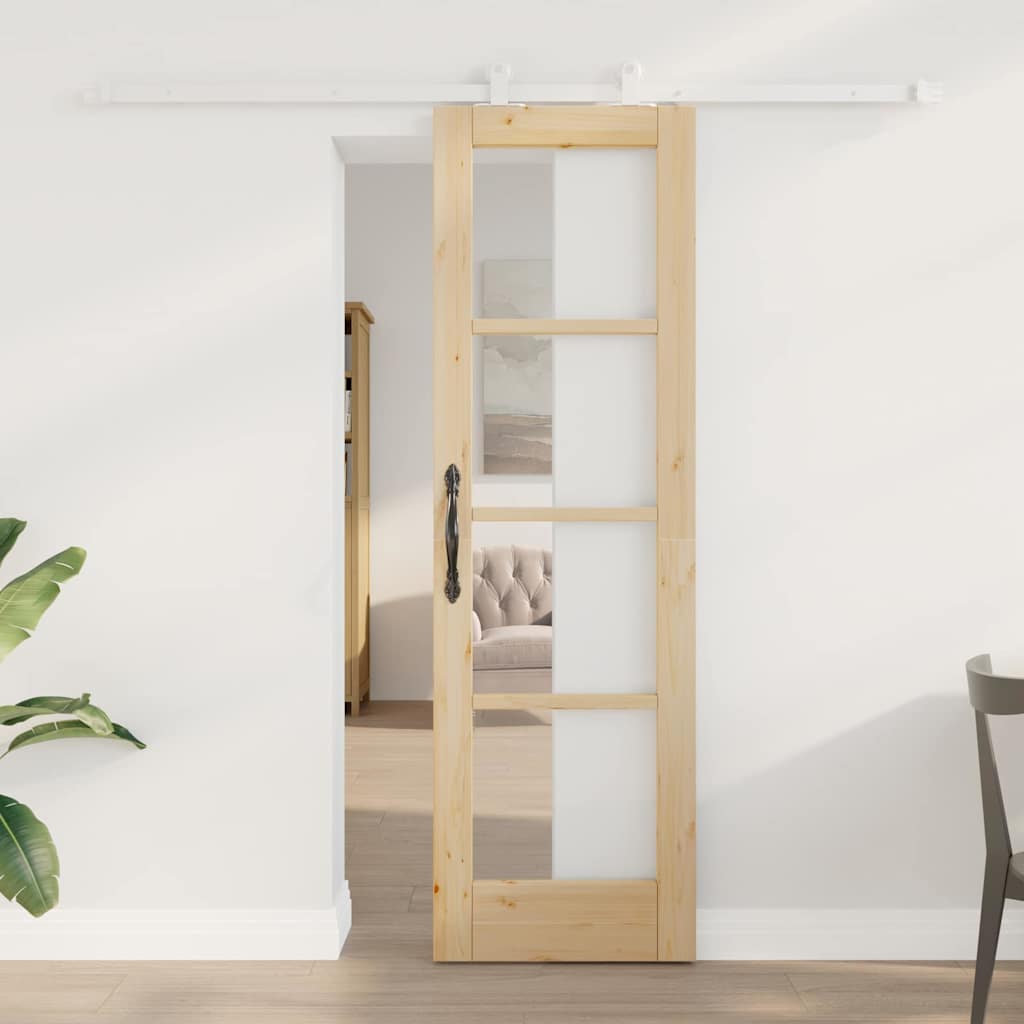 Porta Scorrevole ORKDAL Marrone 61 x 198.5 cm Legno e metallo