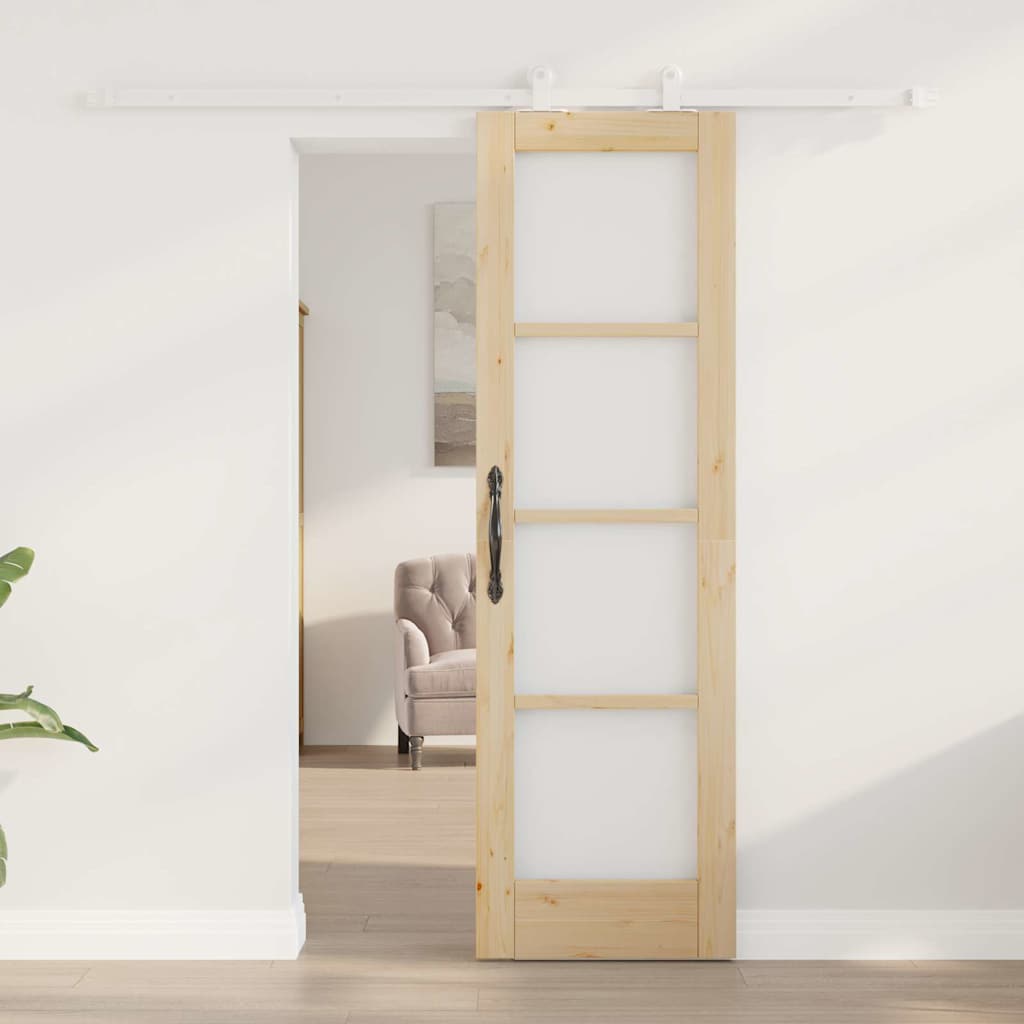 Porta Scorrevole ORKDAL Marrone 61 x 198.5 cm Legno e metallo