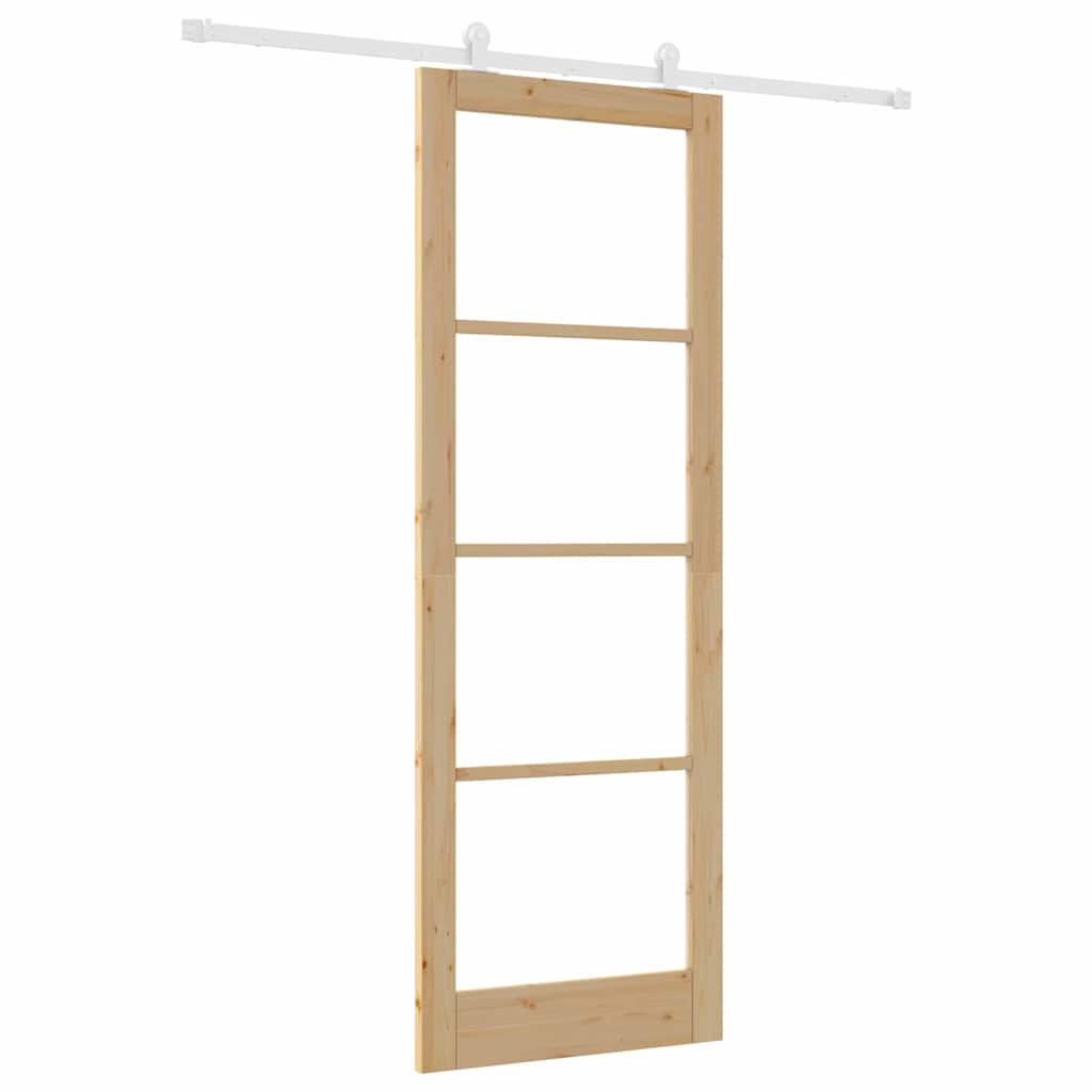 Porta Scorrevole ORKDAL Marrone 83 x 232 cm Legno e metallo