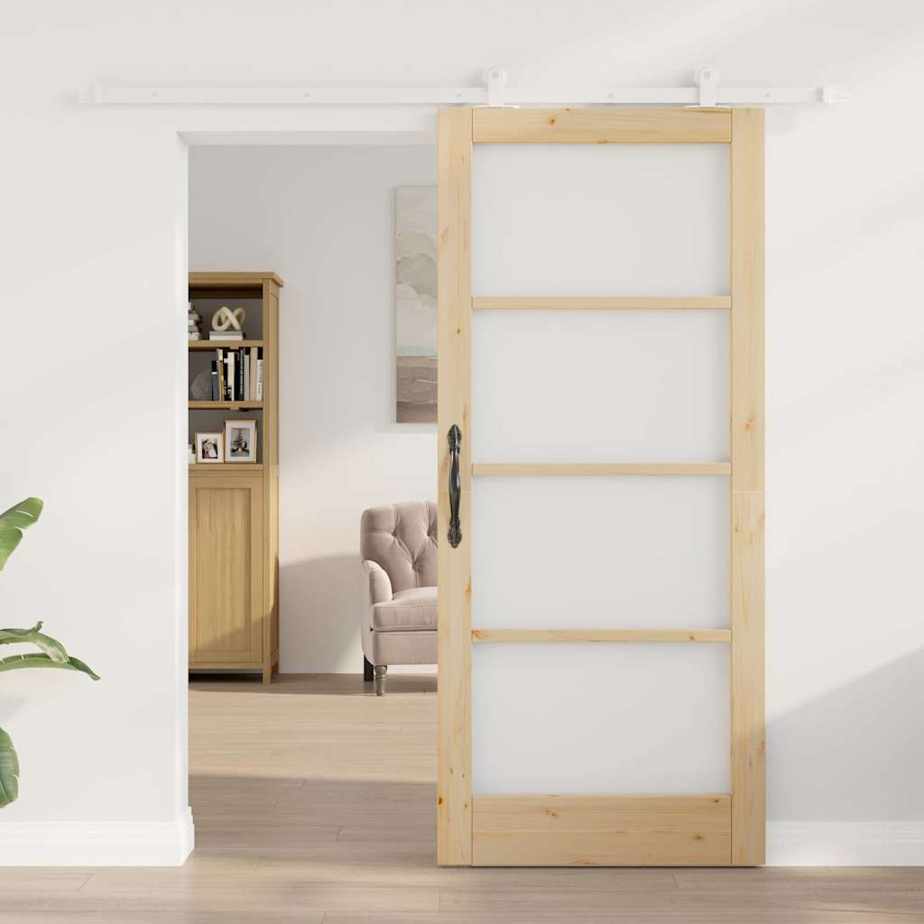 Porta Scorrevole ORKDAL Marrone 86 x 198.5 cm Legno e metallo