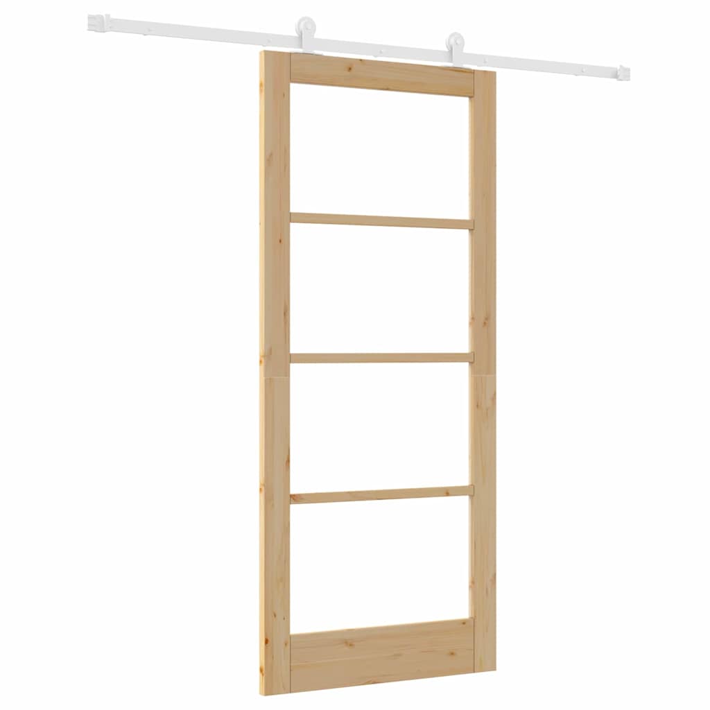 Porta Scorrevole ORKDAL Marrone 86 x 198.5 cm Legno e metallo