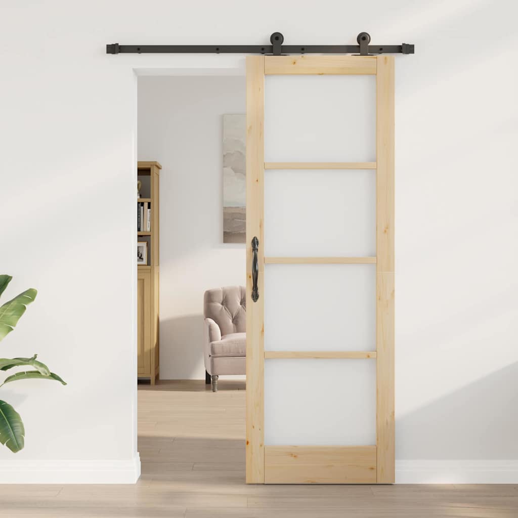 Porta Scorrevole ORKDAL Marrone 73.5 x 211 cm Legno e metallo