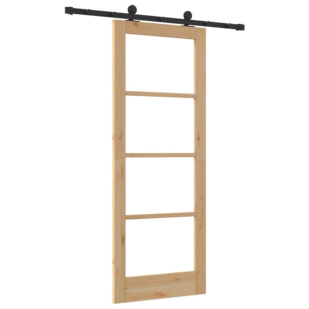 Porta Scorrevole ORKDAL Marrone 78 x 202 cm Legno e metallo