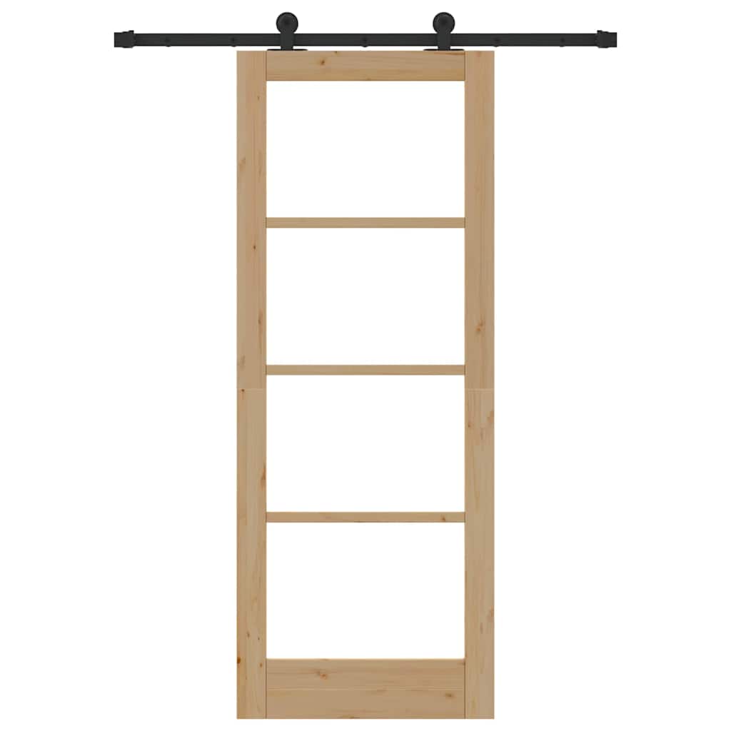 Porta Scorrevole ORKDAL Marrone 78 x 202 cm Legno e metallo