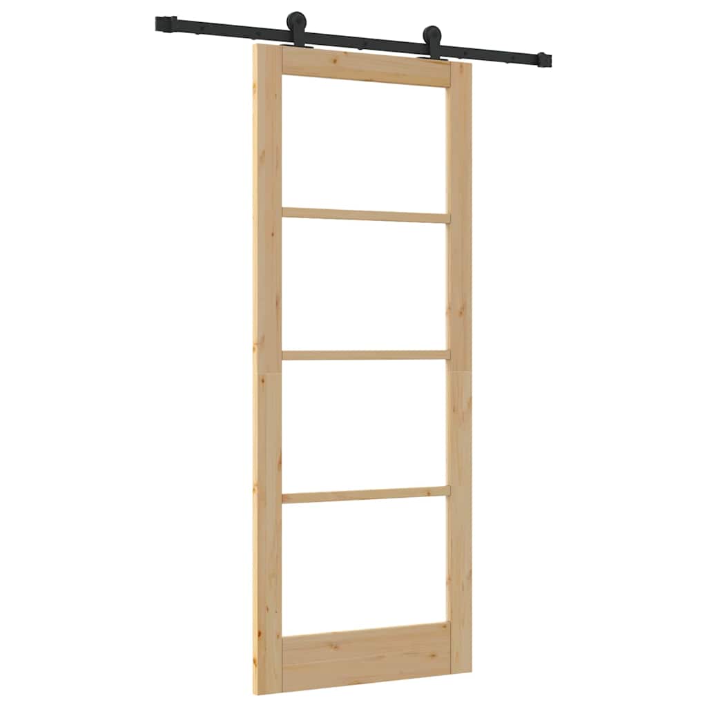 Porta Scorrevole ORKDAL Marrone 83 x 211 cm Legno e metallo