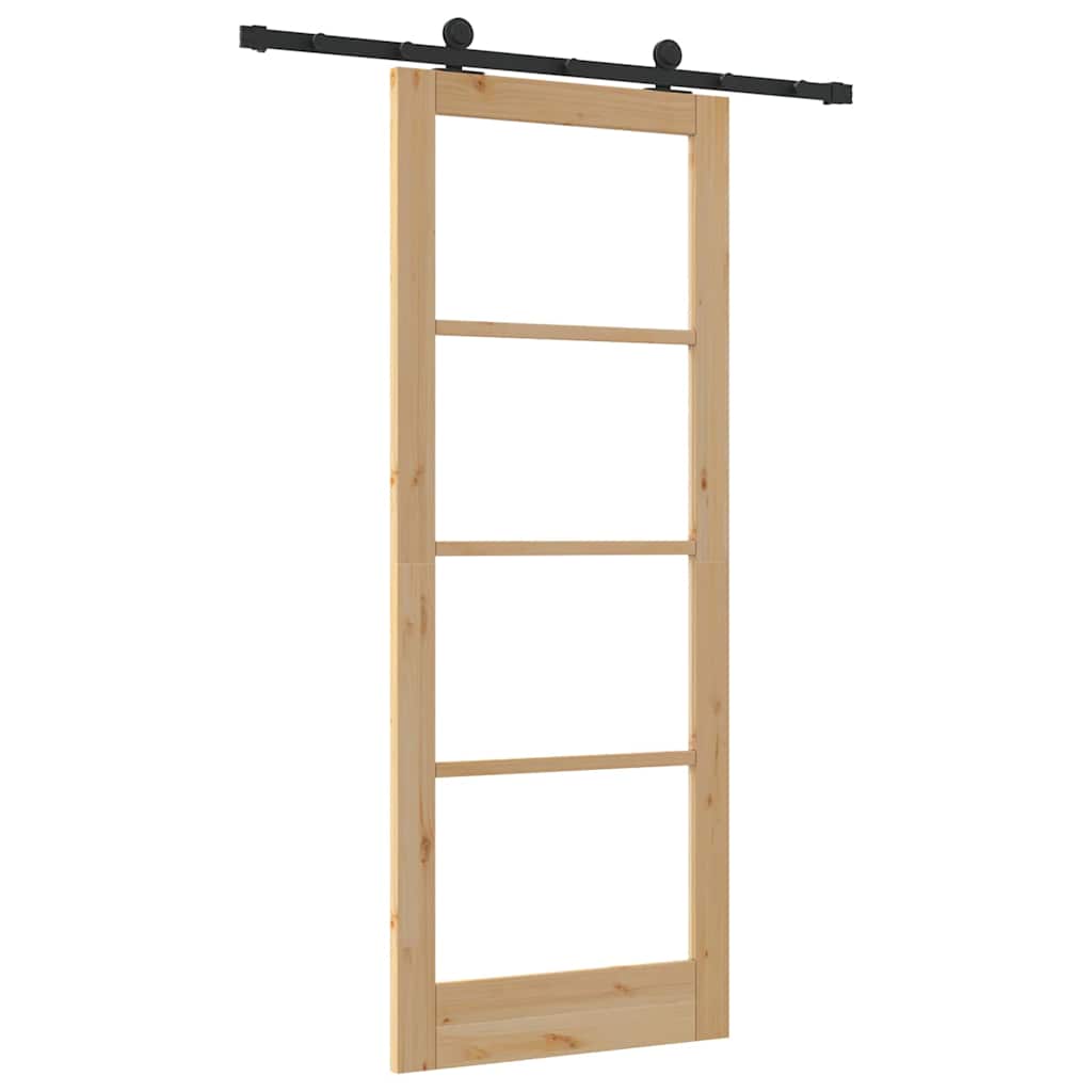 Porta Scorrevole ORKDAL Marrone 83 x 211 cm Legno e metallo