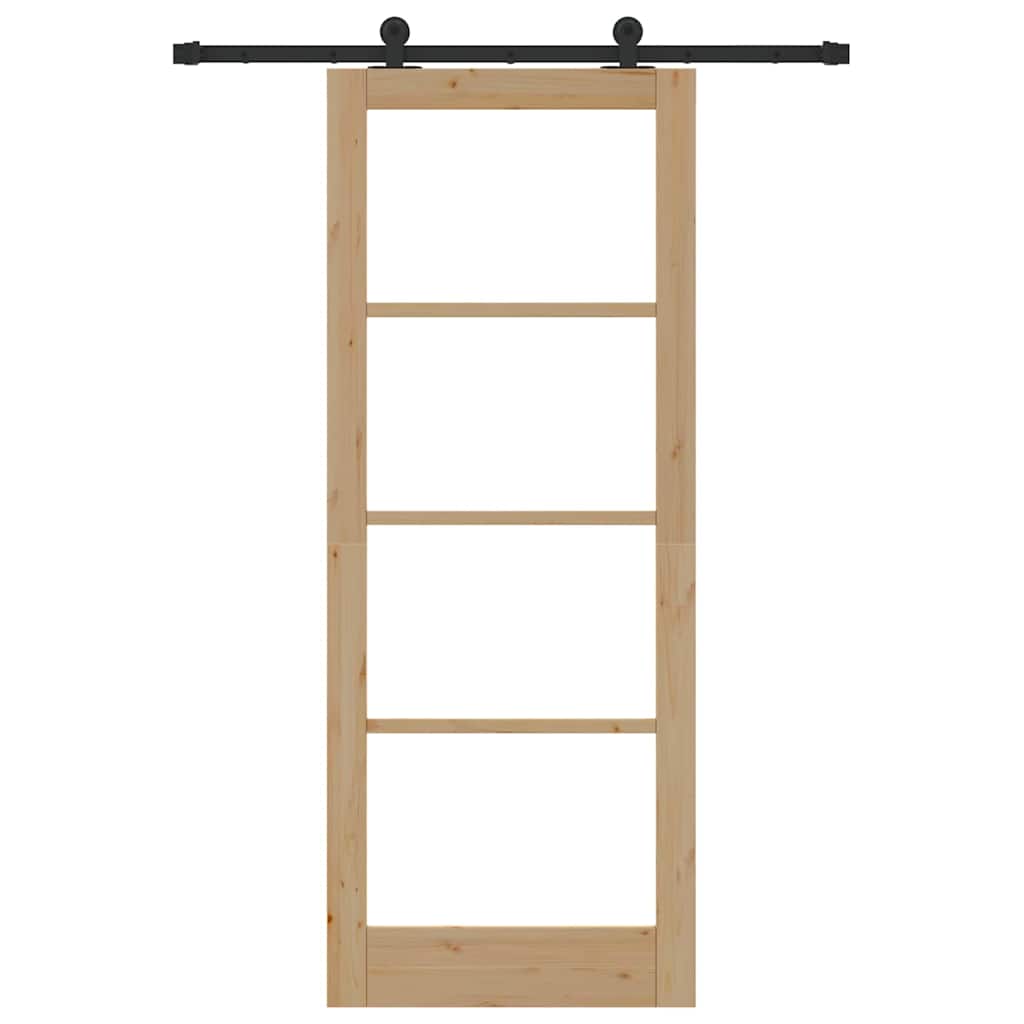 Porta Scorrevole ORKDAL Marrone 83 x 211 cm Legno e metallo