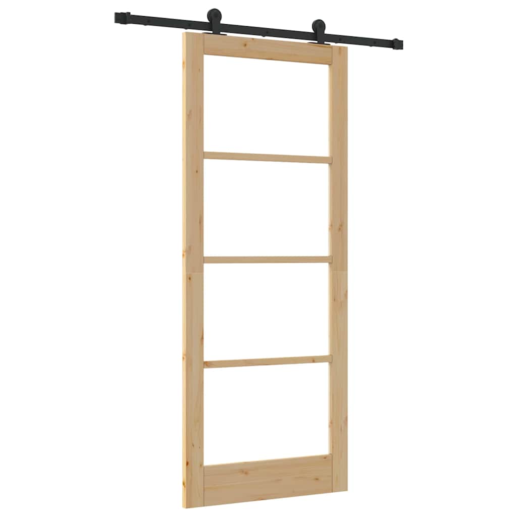 Porta Scorrevole ORKDAL Marrone 86 x 211 cm Legno e metallo