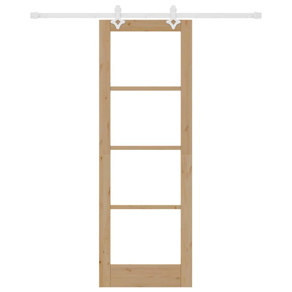Porta Scorrevole Marrone 73.5 x 211 cm Legno e metallo