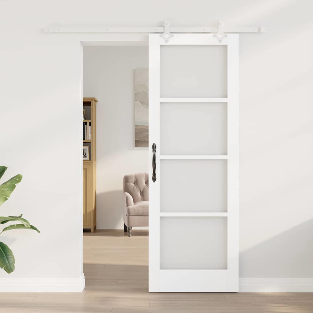 Porta Scorrevole Bianco 73.5 x 211 cm Legno e metallo