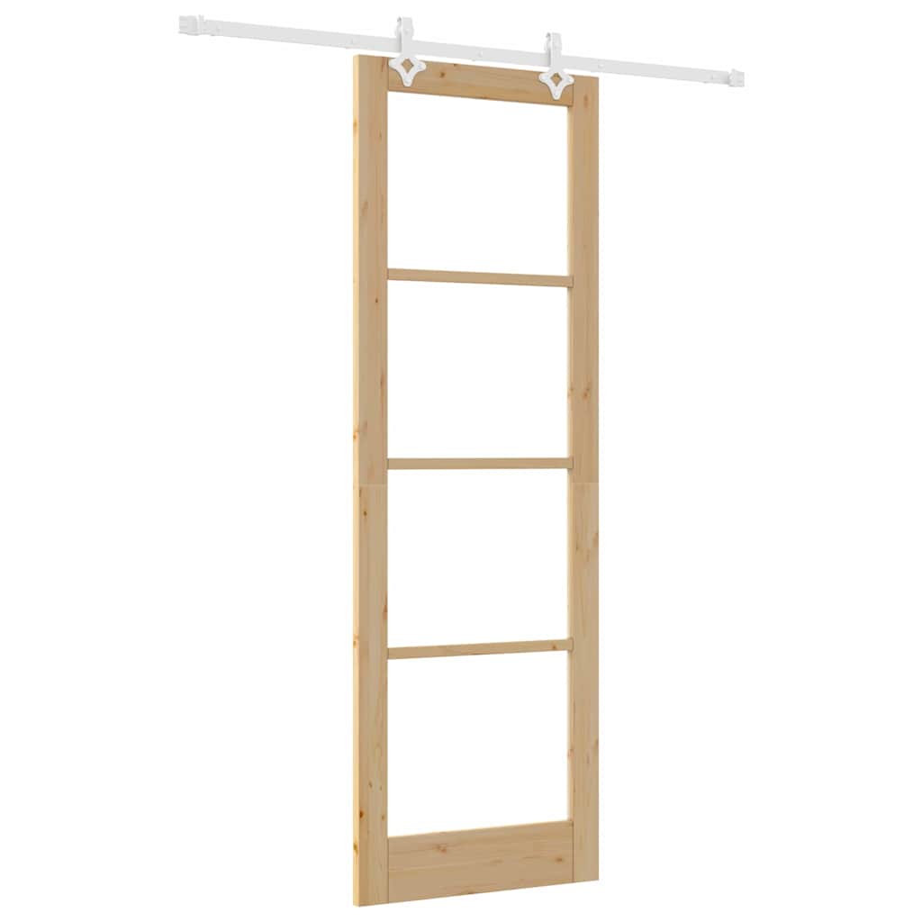 Porta Scorrevole Marrone 78 x 232 cm Legno e metallo