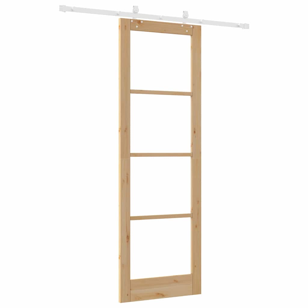 Porta Scorrevole Marrone 78 x 232 cm Legno e metallo