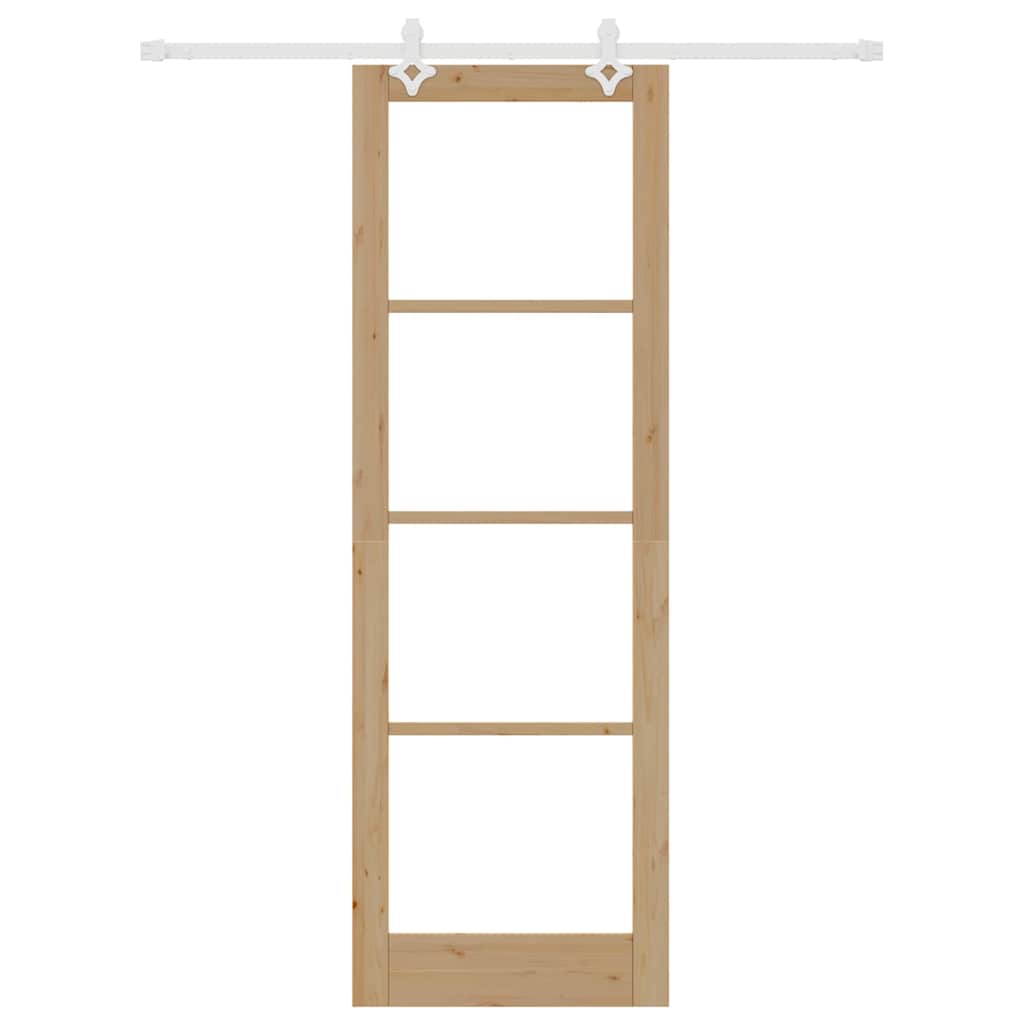 Porta Scorrevole Marrone 78 x 232 cm Legno e metallo