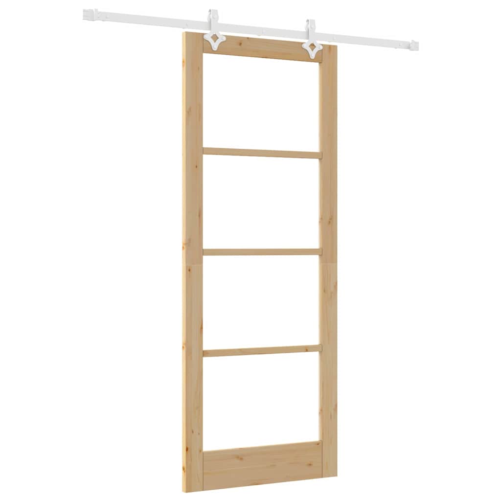 Porta Scorrevole Marrone 83 x 211 cm Legno e metallo