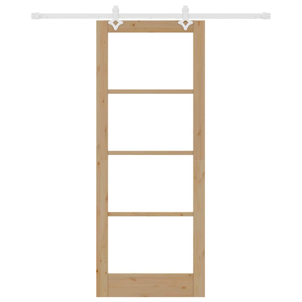 Porta Scorrevole Marrone 83 x 211 cm Legno e metallo