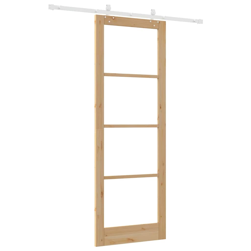 Porta Scorrevole Marrone 83 x 232 cm Legno e metallo