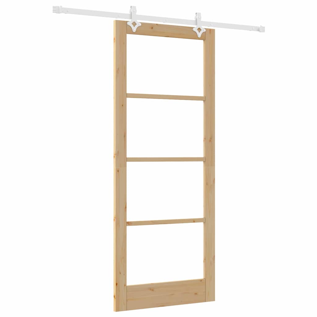 Porta Scorrevole Marrone 86 x 211 cm Legno e metallo