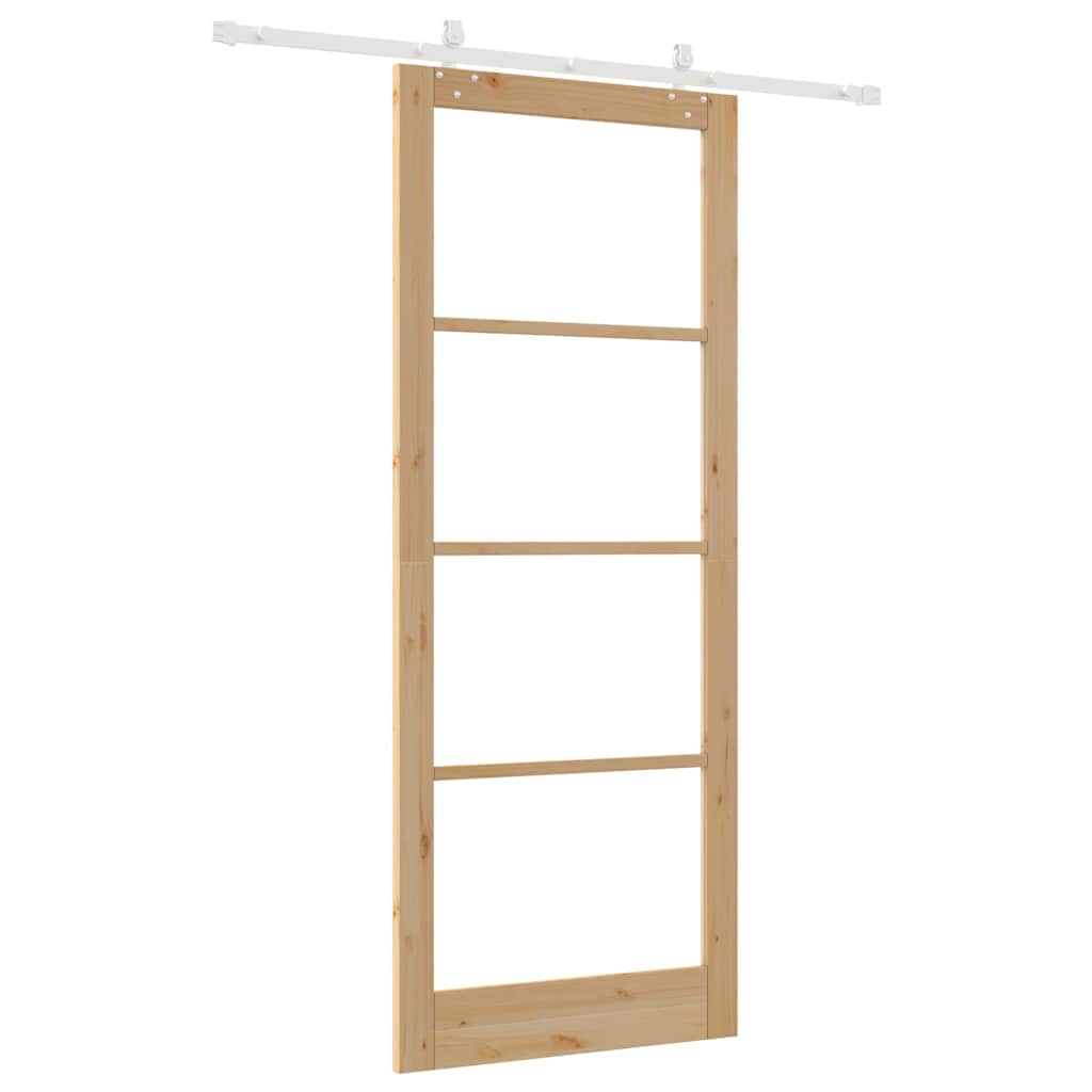 Porta Scorrevole Marrone 93 x 232 cm Legno e metallo