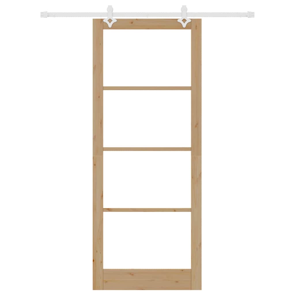 Porta Scorrevole Marrone 93 x 232 cm Legno e metallo