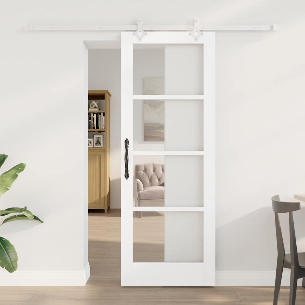 Porta Scorrevole Bianco 73.5 x 198.5 cm Legno e metallo