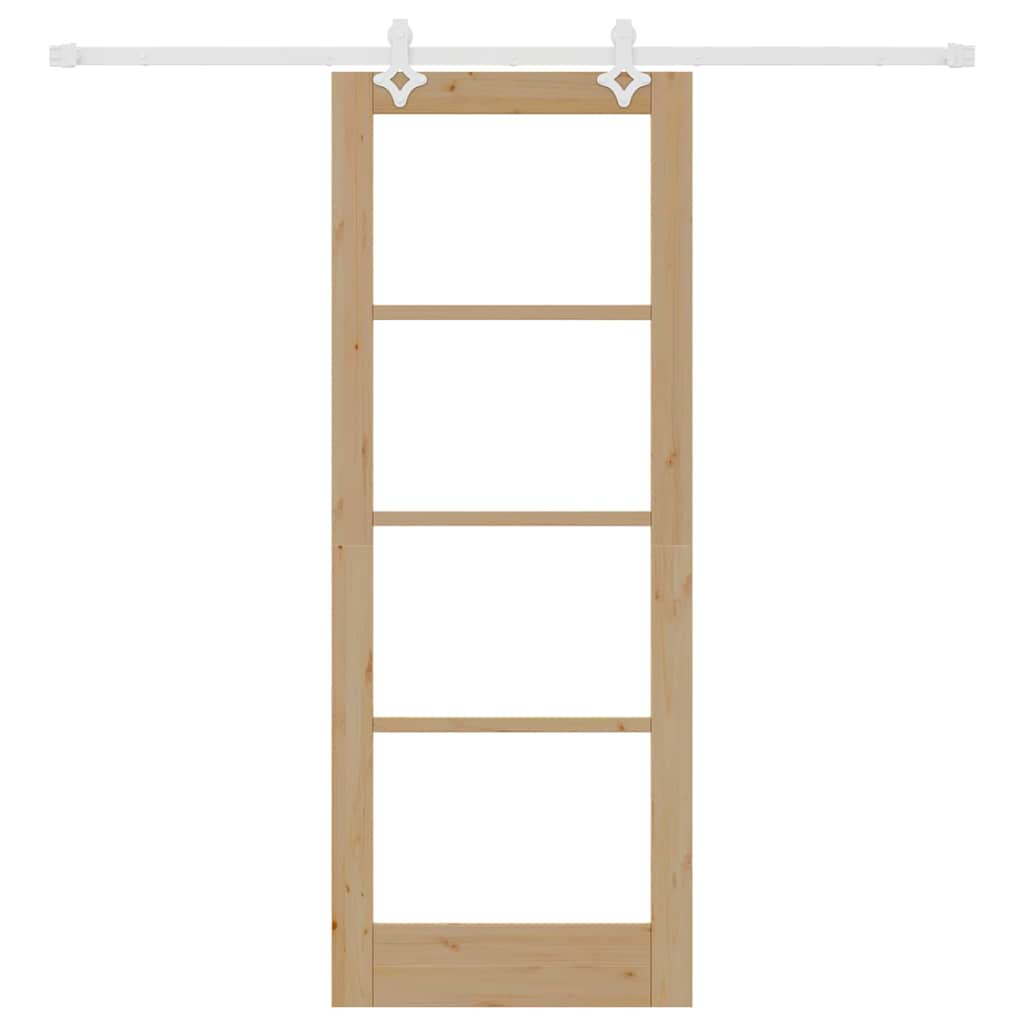 Porta Scorrevole Marrone 78 x 202 cm Legno e metallo
