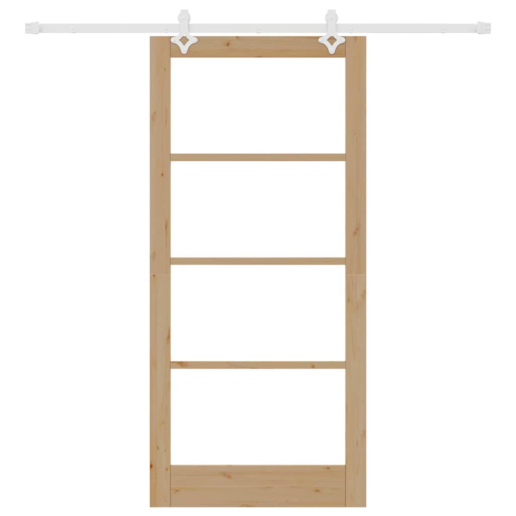 Porta Scorrevole Marrone 93 x 202 cm Legno e metallo